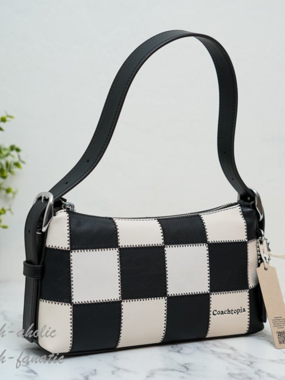 Coach Coachtopia Alter Ego Small Slouchy Shoulder Bag Checkerboard CGQ32 NWT - Picture 9 of 12
